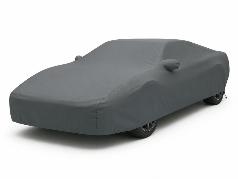 Housse de protection extérieure Urban gris anthracite sur mesure posée sur une Ferrari 208 GTB / GTS, vue avant 3/4