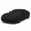 Housse de protection intérieure Jersey noire sur mesure posée sur une Ferrari F355 Berlinetta, vue avant 3/4