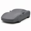 Housse intérieure Lycra Gris anthracite pour Ferrari 458 Italia Housse de protection intérieure Lycra gris anthracite sur mesure posée sur une Ferrari 458 Italia, vue avant 3/4
