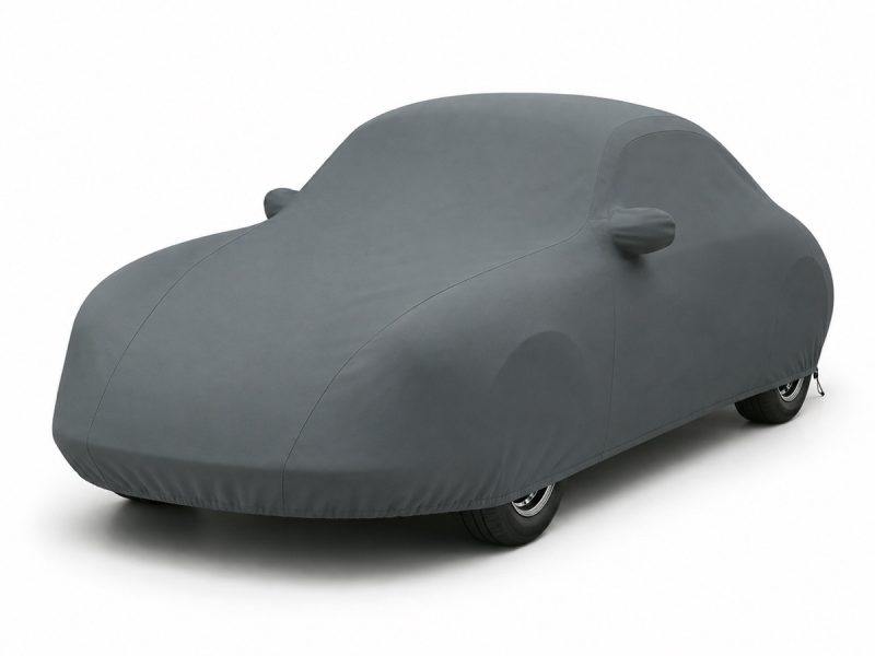 Housse extérieure Urban Gris anthracite pour Porsche 356 C Housse de protection extérieure Urban gris anthracite sur mesure posée sur une Porsche 356 C, vue avant 3/4