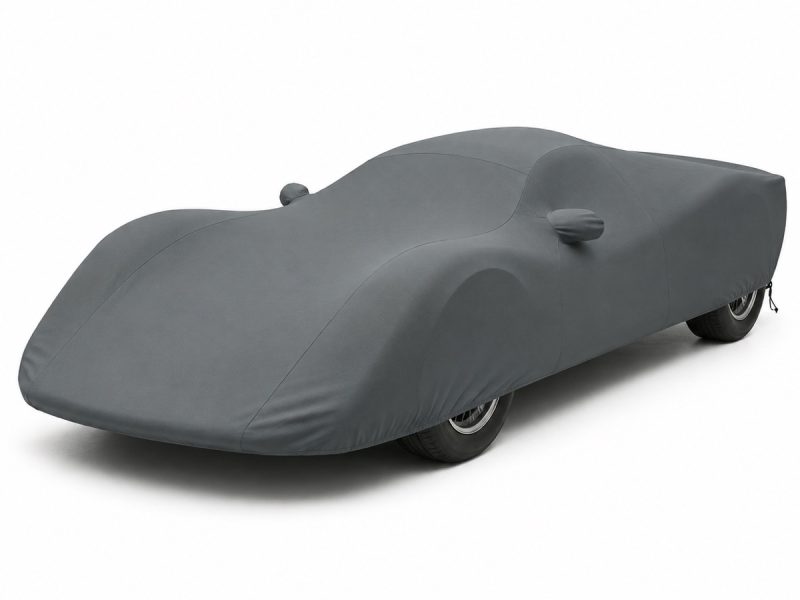 Housse de protection extérieure Urban gris anthracite sur mesure posée sur une Porsche 910 Carrera 10, vue avant 3/4