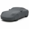 Housse de protection extérieure Urban gris anthracite sur mesure posée sur une Porsche 911 992, vue avant 3/4