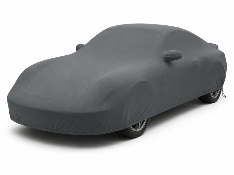 Housse de protection extérieure Urban gris anthracite sur mesure posée sur une Porsche 911 Carrera 4S 996, vue avant 3/4