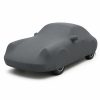 Housse de protection extérieure Urban gris anthracite sur mesure posée sur une Porsche 911 964 Coupé Targa, vue avant 3/4