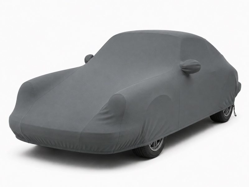 Housse de protection extérieure Urban gris anthracite sur mesure posée sur une Porsche 911 SC G-Serie, vue avant 3/4