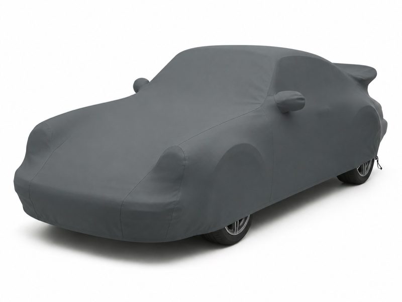 Housse extérieure Urban Gris anthracite pour Porsche 911 Turbo (930) Housse de protection extérieure Urban gris anthracite sur mesure posée sur une Porsche 911 Turbo (930), vue avant 3/4