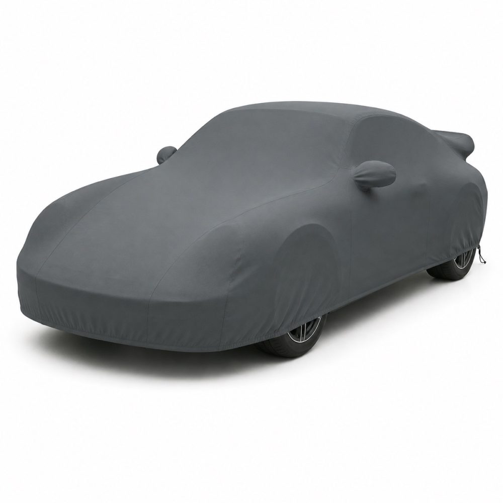 Housse extérieure Urban Gris anthracite pour Porsche 911 Turbo (993) Housse de protection extérieure Urban gris anthracite sur mesure posée sur une Porsche 911 Turbo 993, vue avant 3/4