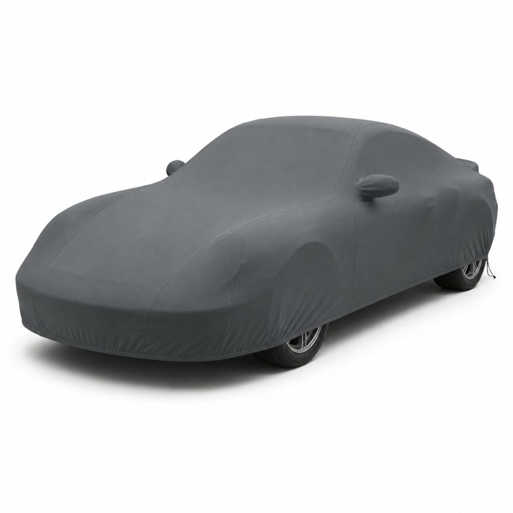 Housse extérieure Urban Gris anthracite pour Porsche 911 Turbo (996) Housse de protection extérieure Urban gris anthracite sur mesure posée sur une Porsche 911 Turbo 996, vue avant 3/4
