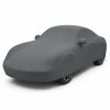 Housse de protection extérieure Urban gris anthracite sur mesure posée sur une Porsche Cayman 981, vue avant 3/4