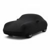 Housse de protection intérieure Jersey noire sur mesure posée sur une Porsche 356 A, vue avant 3/4