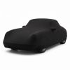 Housse de protection intérieure Jersey noire sur mesure posée sur une Porsche 356 B Cabriolet, vue avant 3/4