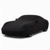 Housse de protection intérieure Jersey noire sur mesure posée sur une Porsche 911 991 Coupé Targa, vue avant 3/4