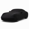 Housse de protection intérieure Jersey noire sur mesure posée sur une Porsche 911 992, vue avant 3/4