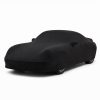 Housse de protection intérieure Jersey noire sur mesure posée sur une Porsche 911 Carrera 4S 996, vue avant 3/4