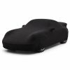 Housse de protection intérieure Jersey noire sur mesure posée sur une Porsche 911 GT3 997, vue avant 3/4