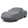 Housse de protection intérieure Lycra gris anthracite sur mesure posée sur une Porsche Boxster 987, vue avant 3/4