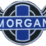 Écusson brodé Morgan à coudre sur une housse de voiture sur mesure