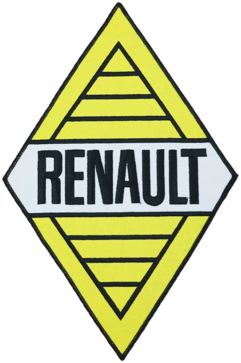Écusson brodé Renault à coudre sur une housse de voiture sur mesure
