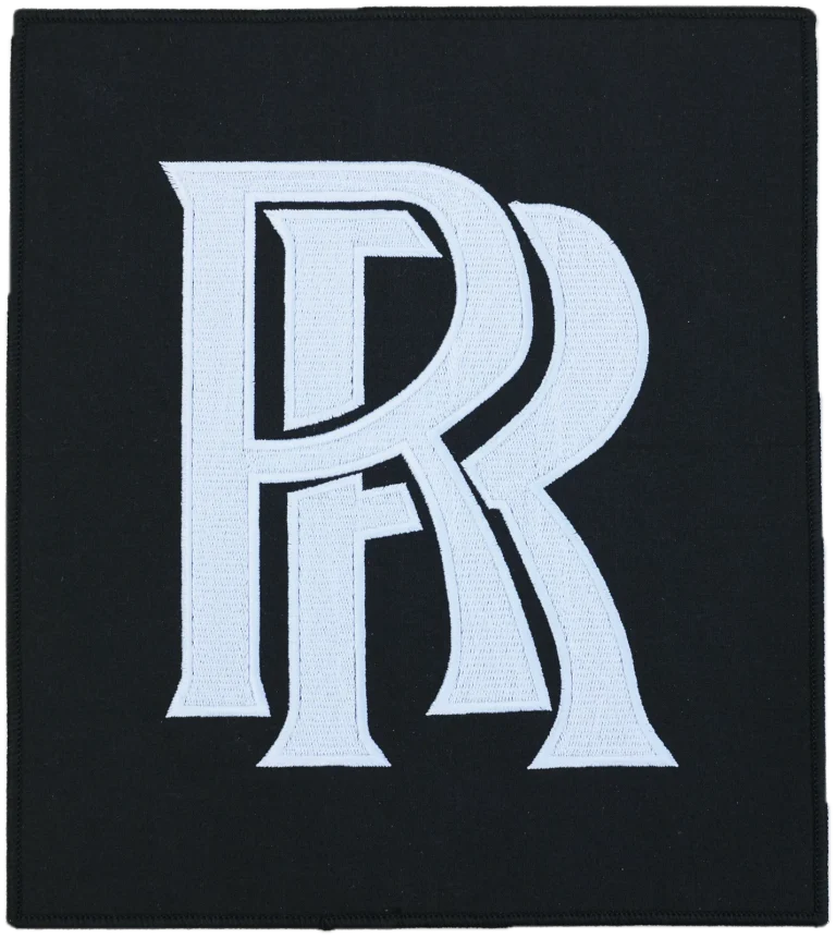 Écusson brodé Rolls-Royce à coudre sur une housse de voiture sur mesure