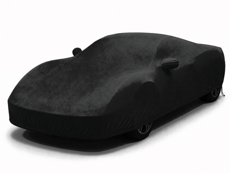 Housse extérieure Urban Noir Ferrari 458 Italia (Type F142) Housse extérieure Urban noire posée sur une Ferrari 458 Italia (Type F142), vue avant trois quarts
