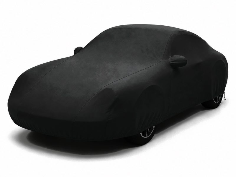 Bâche housse Porsche 911 (993) — extérieure Urban noire Bâche housse de voiture extérieure Urban noire sur mesure pour Porsche 911 (993), vue avant trois quarts
