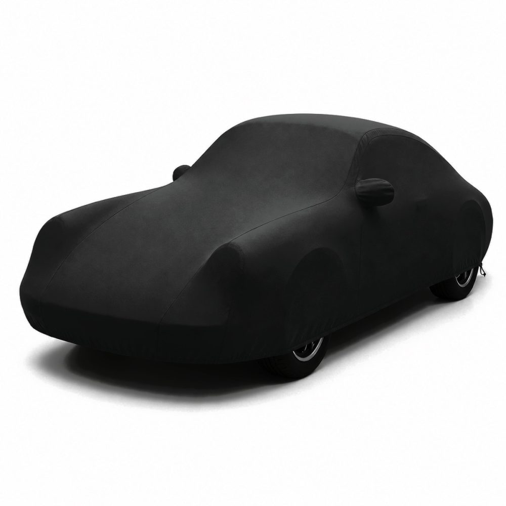 Housse extérieure Urban noire posée sur une Porsche 911 Coupé / Targa (964), vue avant trois quarts
