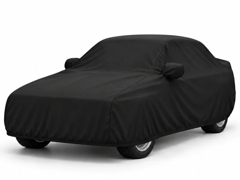 Housse extérieure Urban noire sur BMW M3 E30, vue de trois-quarts avant Housse extérieure Urban noire sur mesure pour BMW X6, vue de trois-quarts avant (illustration sur une BMW M3 E30)