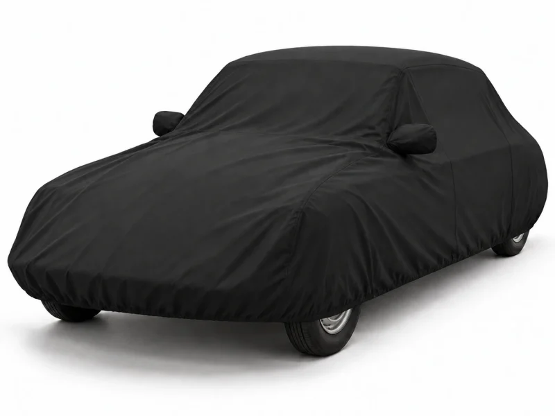 Housse extérieure Urban noire sur mesure pour Citroën C-Crosser, vue de trois-quarts avant (illustration sur une Citroën DS 21)