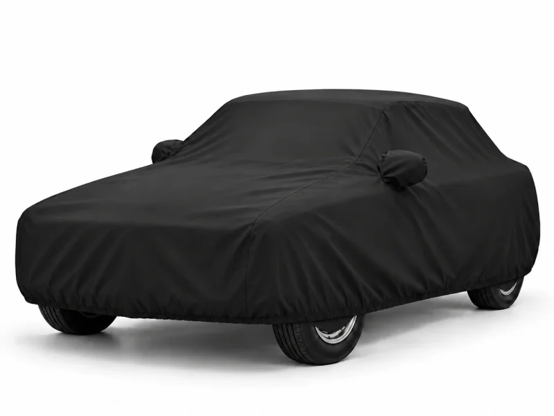 Housse extérieure Urban noire sur mesure pour Mercedes-Benz GLK (X204), vue de trois-quarts avant (illustration sur une Mercedes-Benz 280 SL Pagode (W113))